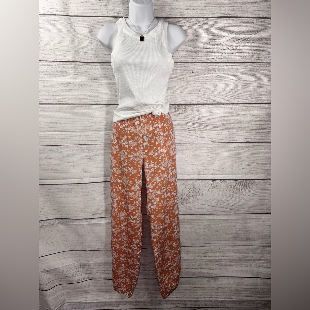 Boutique Brand Floral Wide Leg Women's Pocketed Jogger Flowy Pants